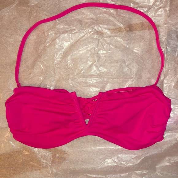 Frankie’s Bikini / Pink Bandeau Bathing Suit Top - Picture 1 of 3